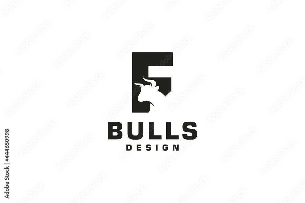 Letter F logo, Bull logo,head bull logo, monogram Logo Design Template Element Letter F logo, Bull logo,head bull logo, monogram Logo Design Template Element