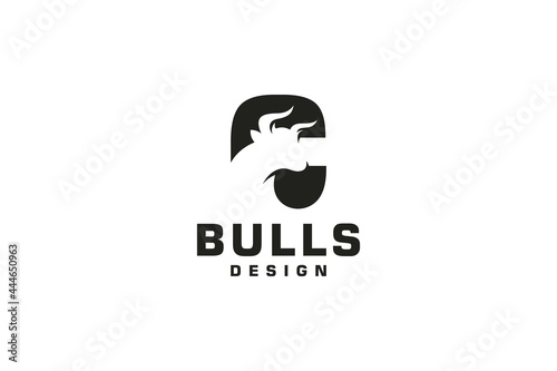Letter C logo, Bull logo,head bull logo, monogram Logo Design Template Element