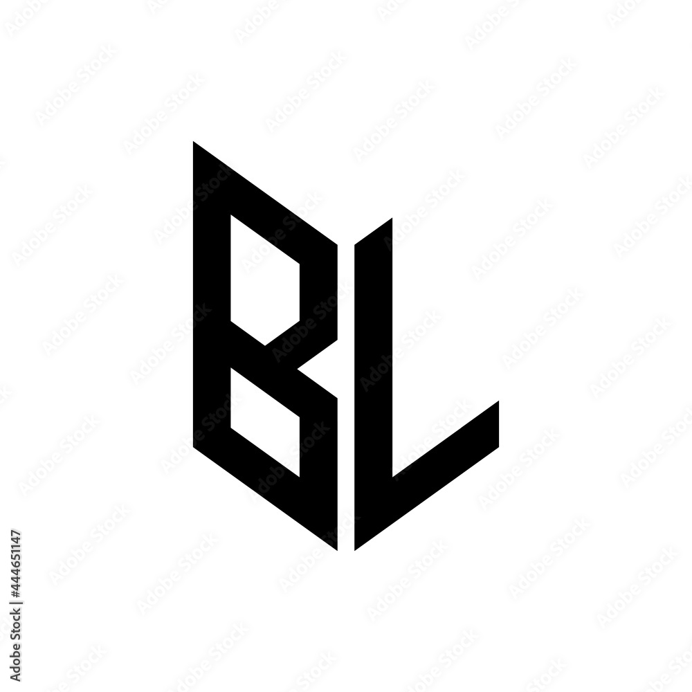 initial letters monogram logo black BL initial letters monogram logo black BL