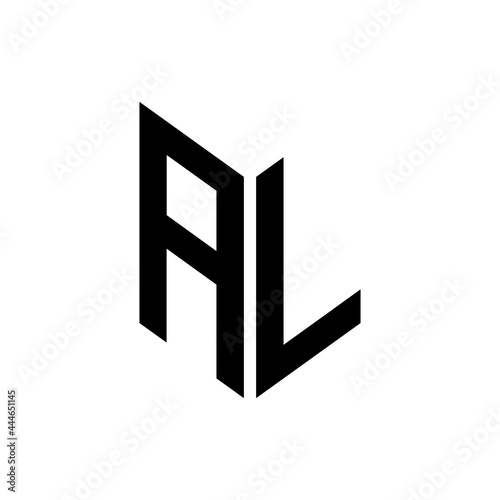 initial letters monogram logo black AL
