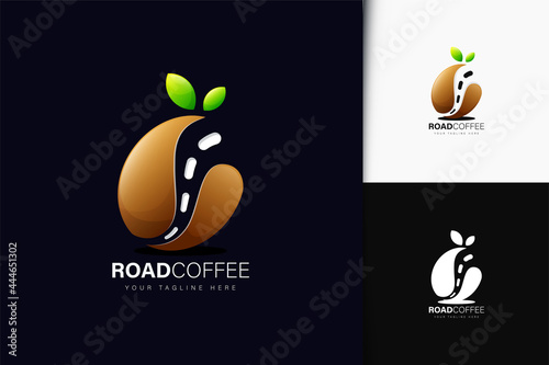 Road coffee logo design with gradient