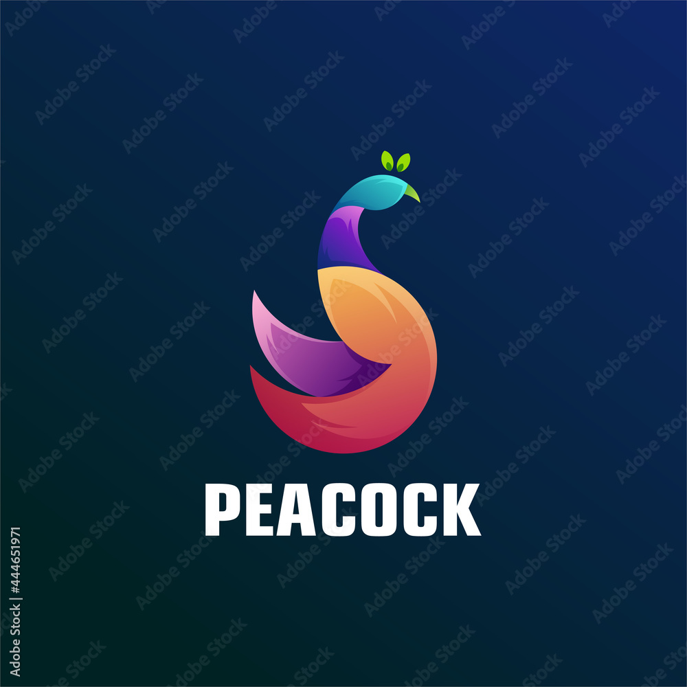 Peacock colorful logo gradient illustration abstract