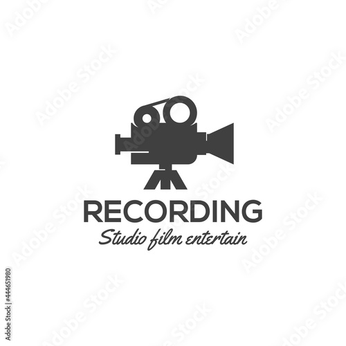Camera film logo retro illustration