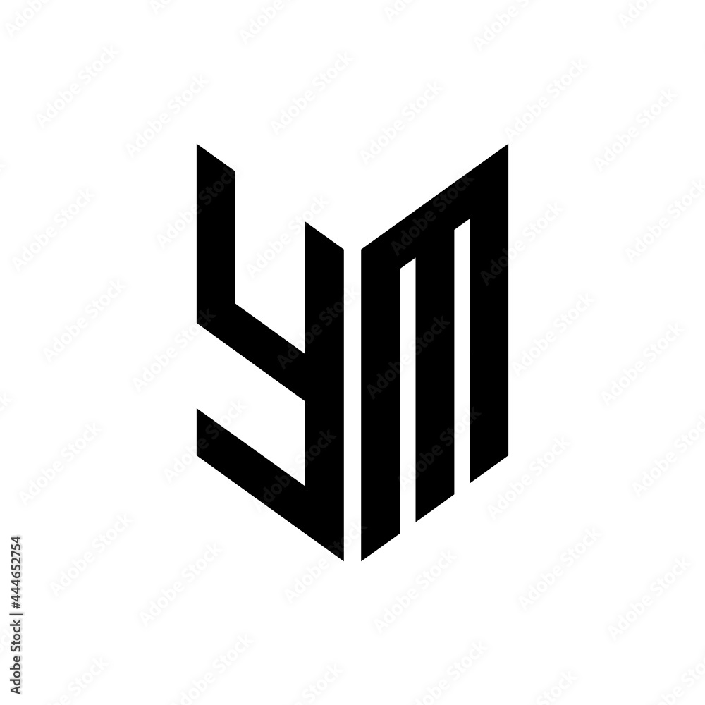 initial letters monogram logo black YM initial letters monogram logo black YM