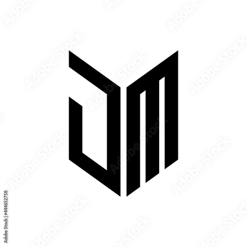 initial letters monogram logo black JM