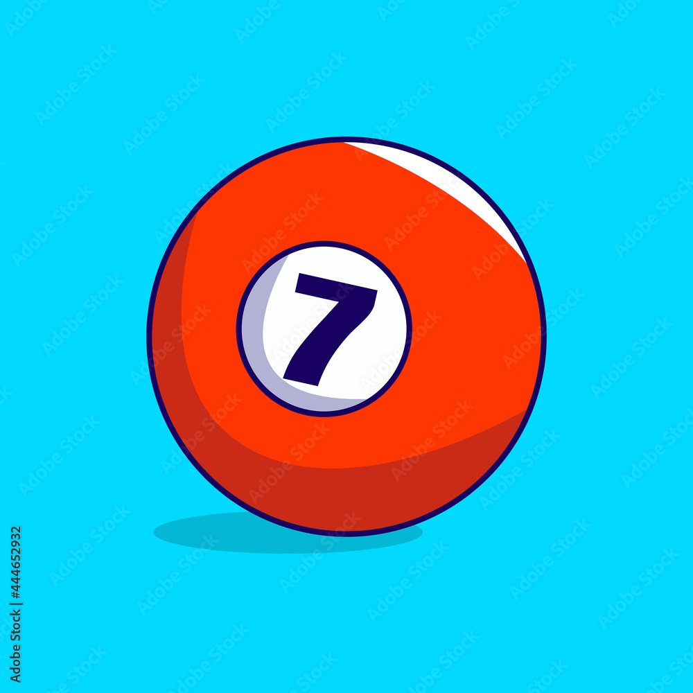 Billiard ball number seven Vector, illustration of a Billiard Ball Icon - isolated vector illustration of Billiard Ball Billiard ball number seven Vector, illustration of a Billiard Ball Icon - isolated vector illustration of Billiard Ball