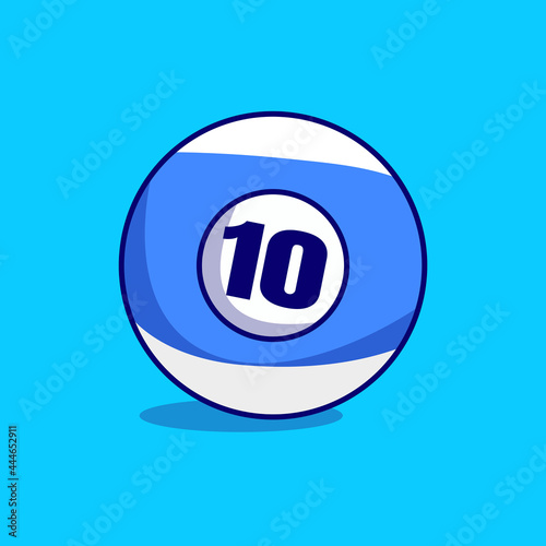 Billiard ball number ten Vector, illustration of a Billiard Ball Icon