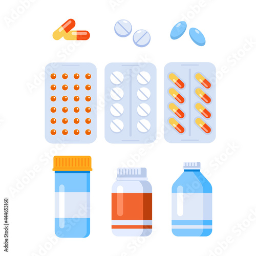 Pharmacy medical flat vector illustration for banner 