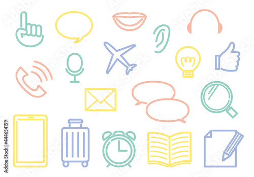 icon set of international communication