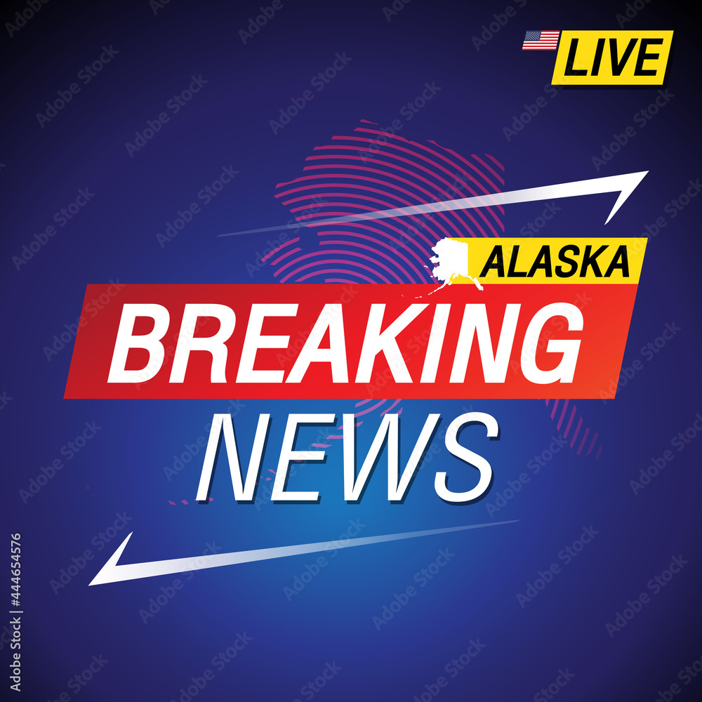 Breaking news. United states of America with backgorund. Alaska and map on Background vector art image illustration.