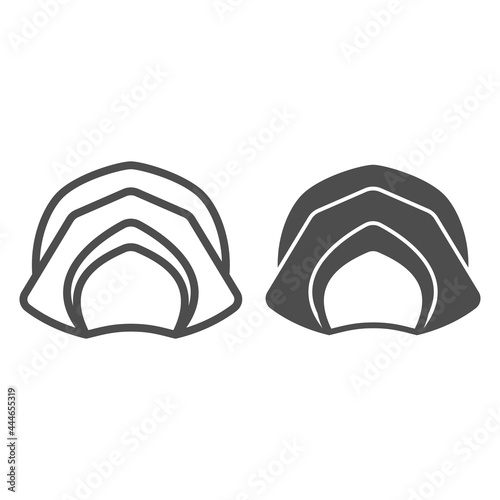 Farmer hat for women line and solid icon, headware concept, thanksgiving lady pilgrim bonnet vector sign on white background, outline style icon for mobile concept and web design. Vector graphics.