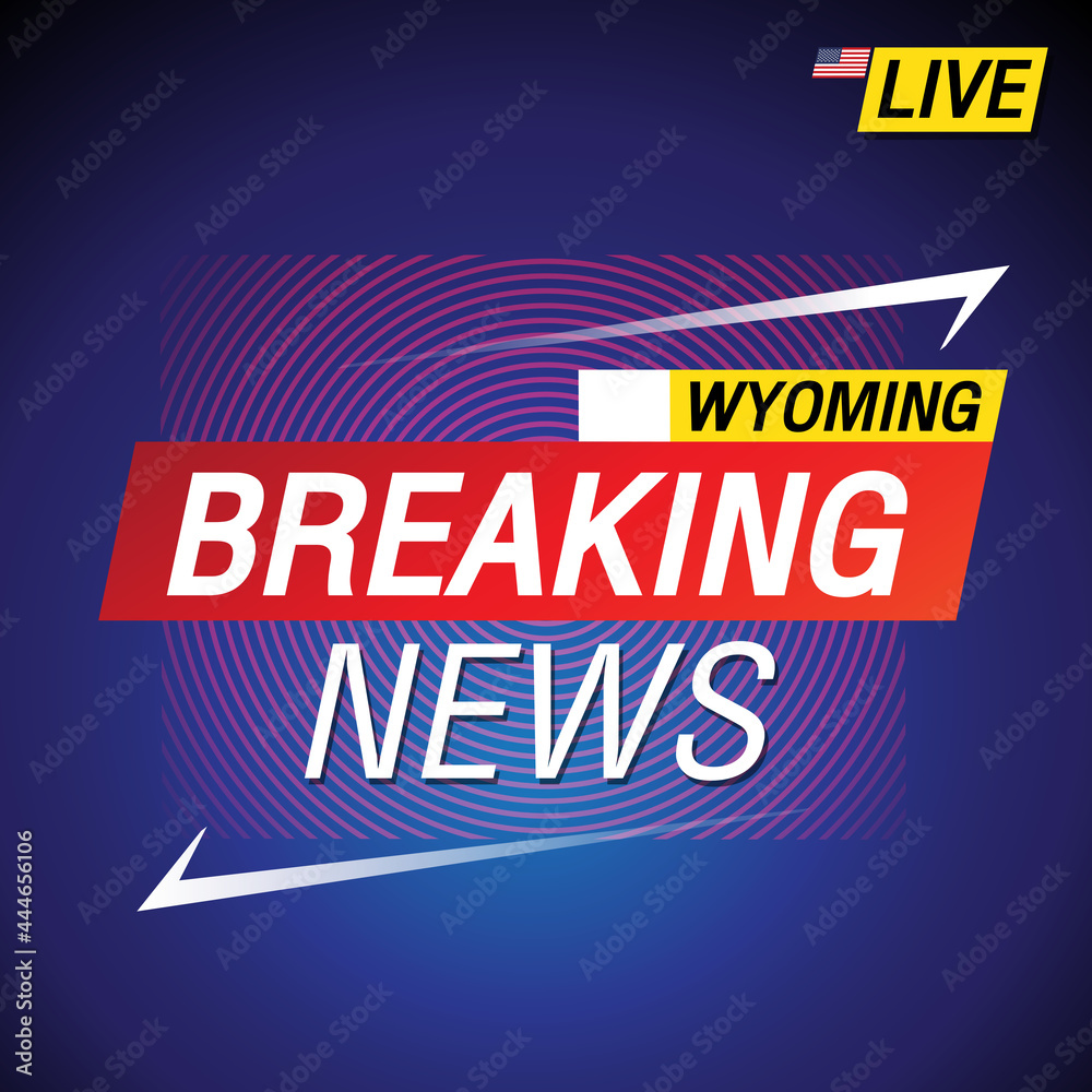 Breaking news. United states of America with backgorund. Wyoming and map on Background vector art image illustration.