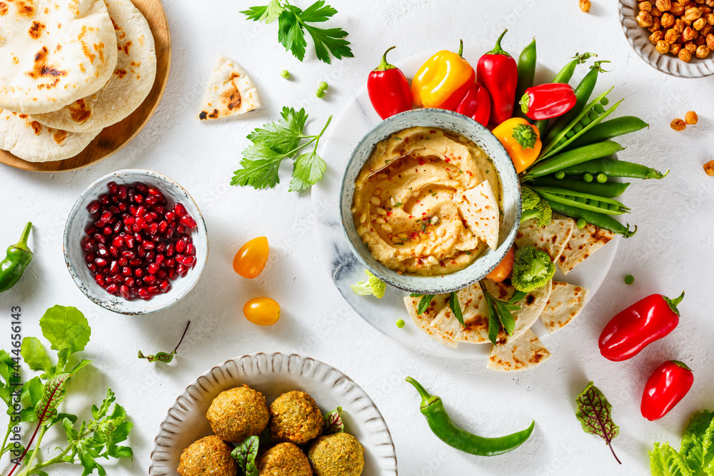 Traditional Middle Eastern hummus with spices