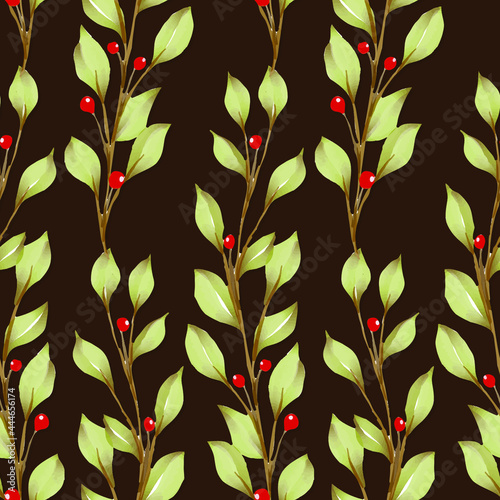Vector pattern with a floral theme. Background with leaves and flowers. The backdrop for greeting cards, posters, banners, and placards.