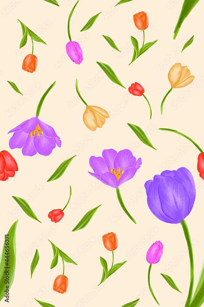 Vector pattern with a floral theme. Background with leaves and flowers. The backdrop for greeting cards, posters, banners, and placards. Vector pattern with a floral theme. Background with leaves and flowers. The backdrop for greeting cards, posters, banners, and placards.