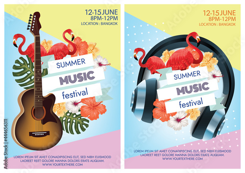 ttropical summer music festival poster for beach party