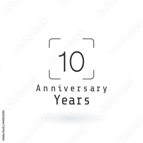 10 Year Anniversary Logo Vector Template Design Illustration White Color