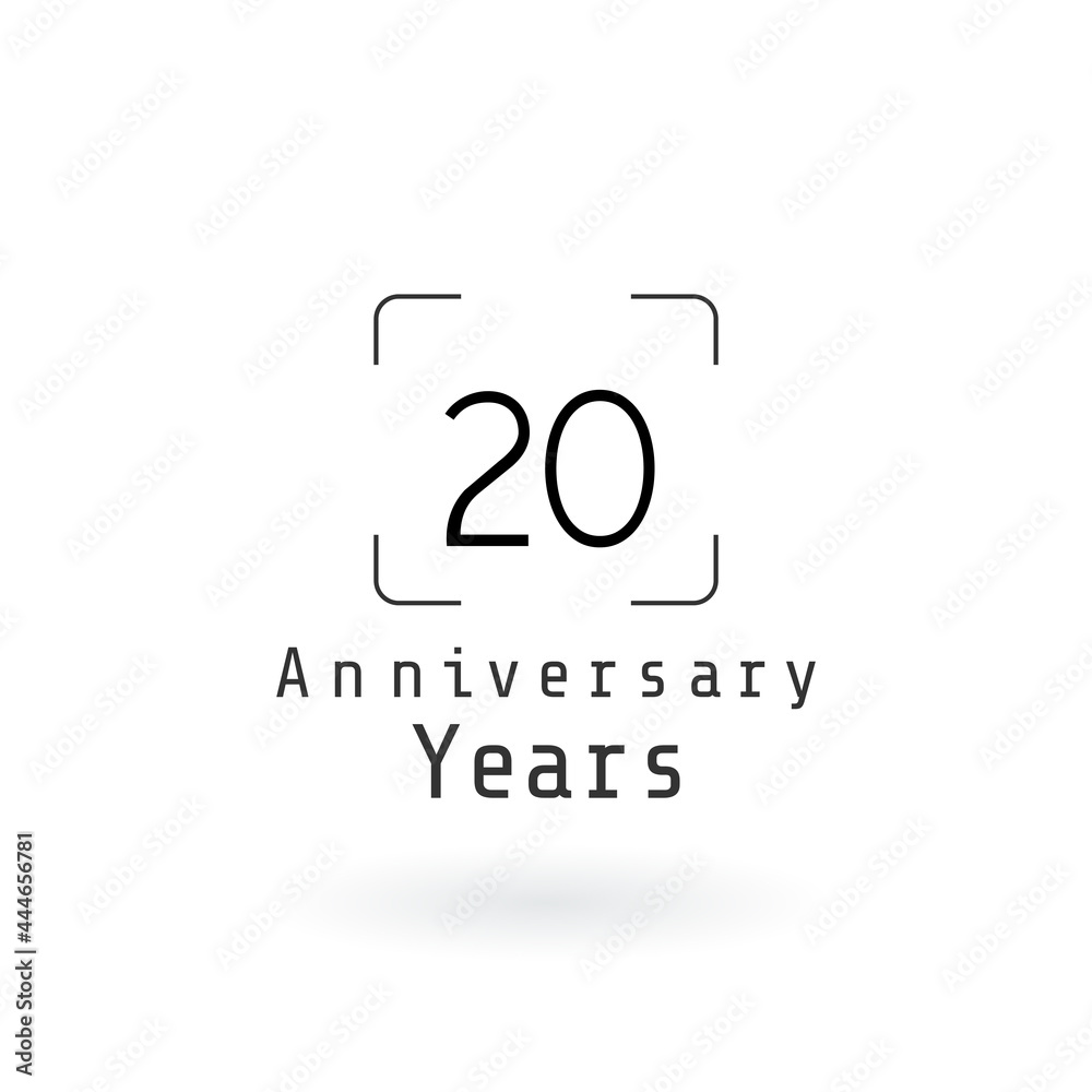 Obraz premium 20 Year Anniversary Logo Vector Template Design Illustration White Color