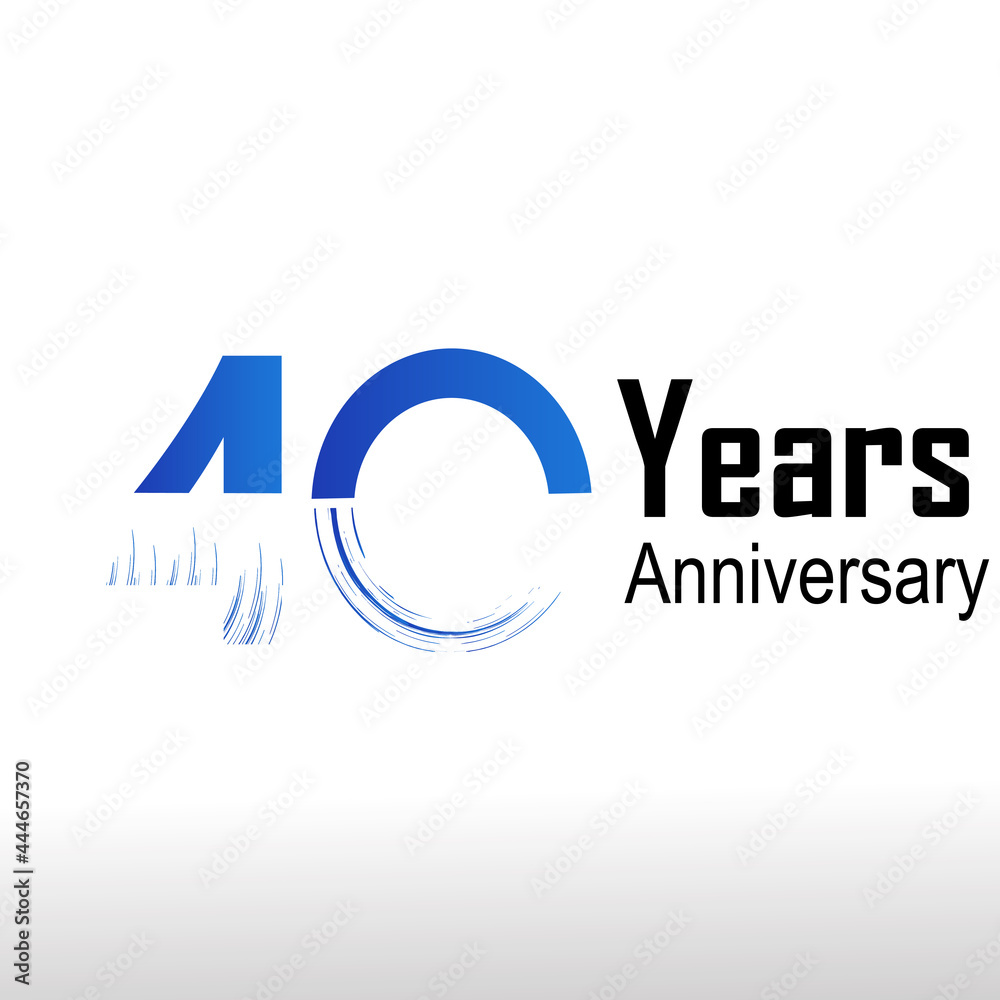 40 Year Anniversary Logo Vector Template Design Illustration White Color 40 Year Anniversary Logo Vector Template Design Illustration White Color
