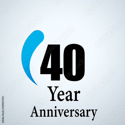 40 Year Anniversary Logo Vector Template Design Illustration White Color