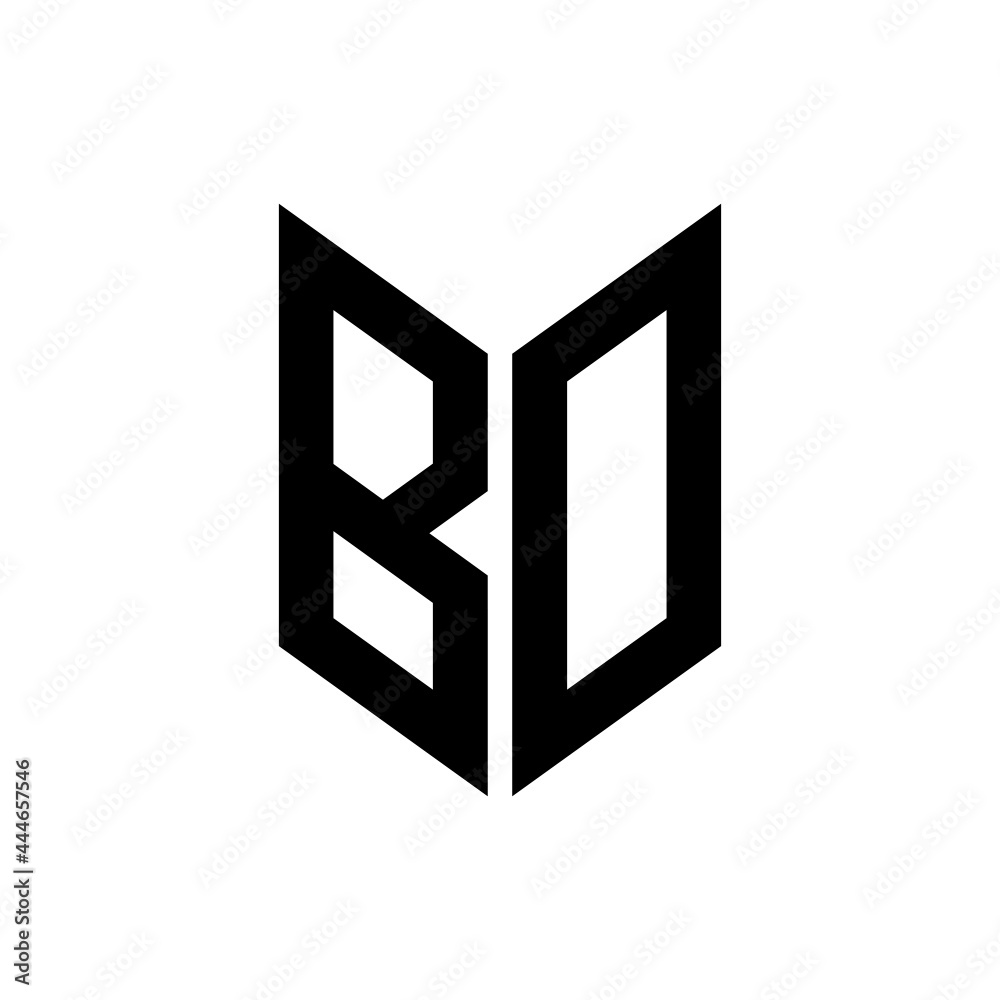 initial letters monogram logo black BO initial letters monogram logo black BO