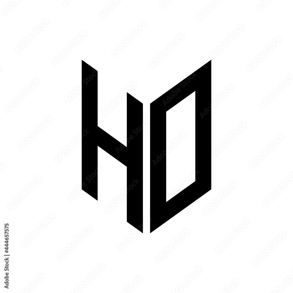 initial letters monogram logo black HO initial letters monogram logo black HO