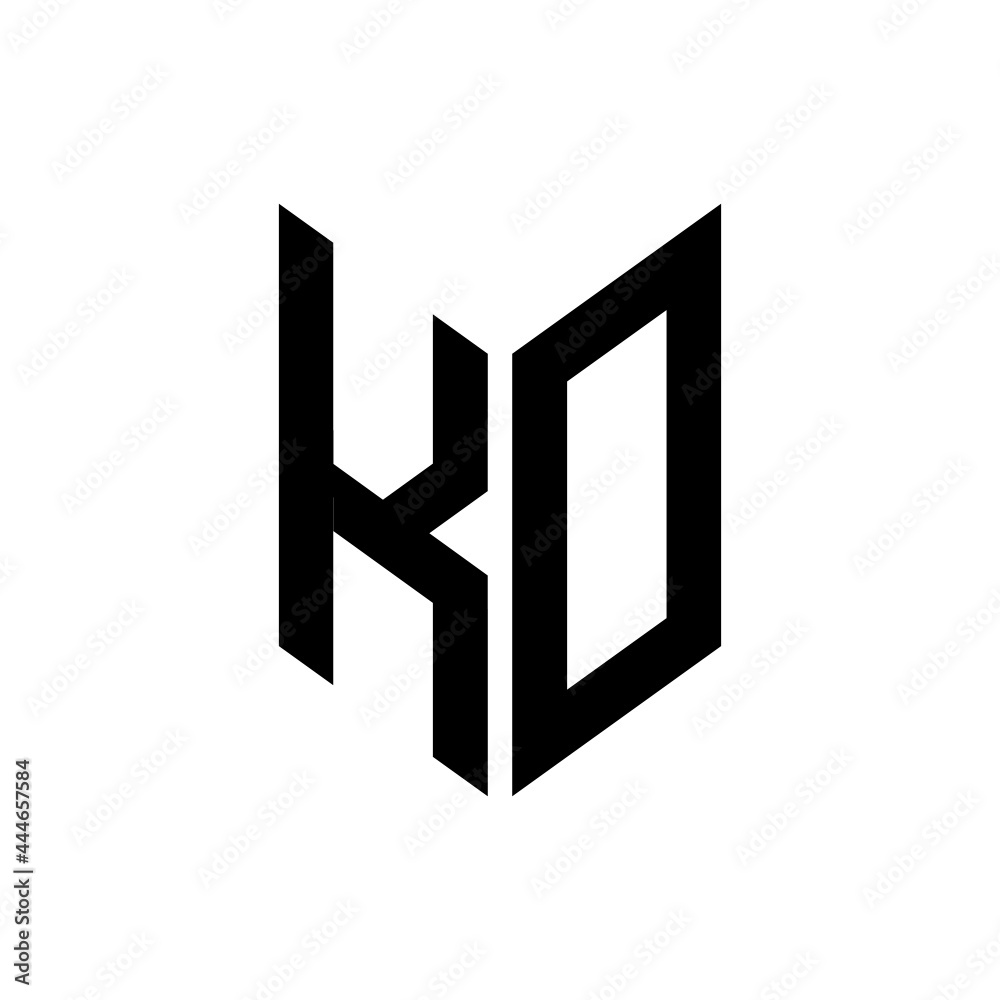initial letters monogram logo black KO initial letters monogram logo black KO