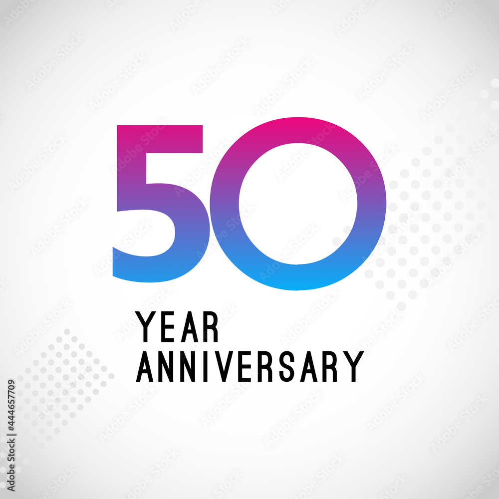 50 Year Anniversary Logo Vector Template Design Illustration White Color 50 Year Anniversary Logo Vector Template Design Illustration White Color