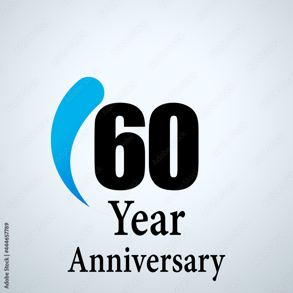 60 Year Anniversary Logo Vector Template Design Illustration White Color 60 Year Anniversary Logo Vector Template Design Illustration White Color