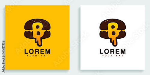 Burger Letter B Logo. Modern logo icon symbol template vector design