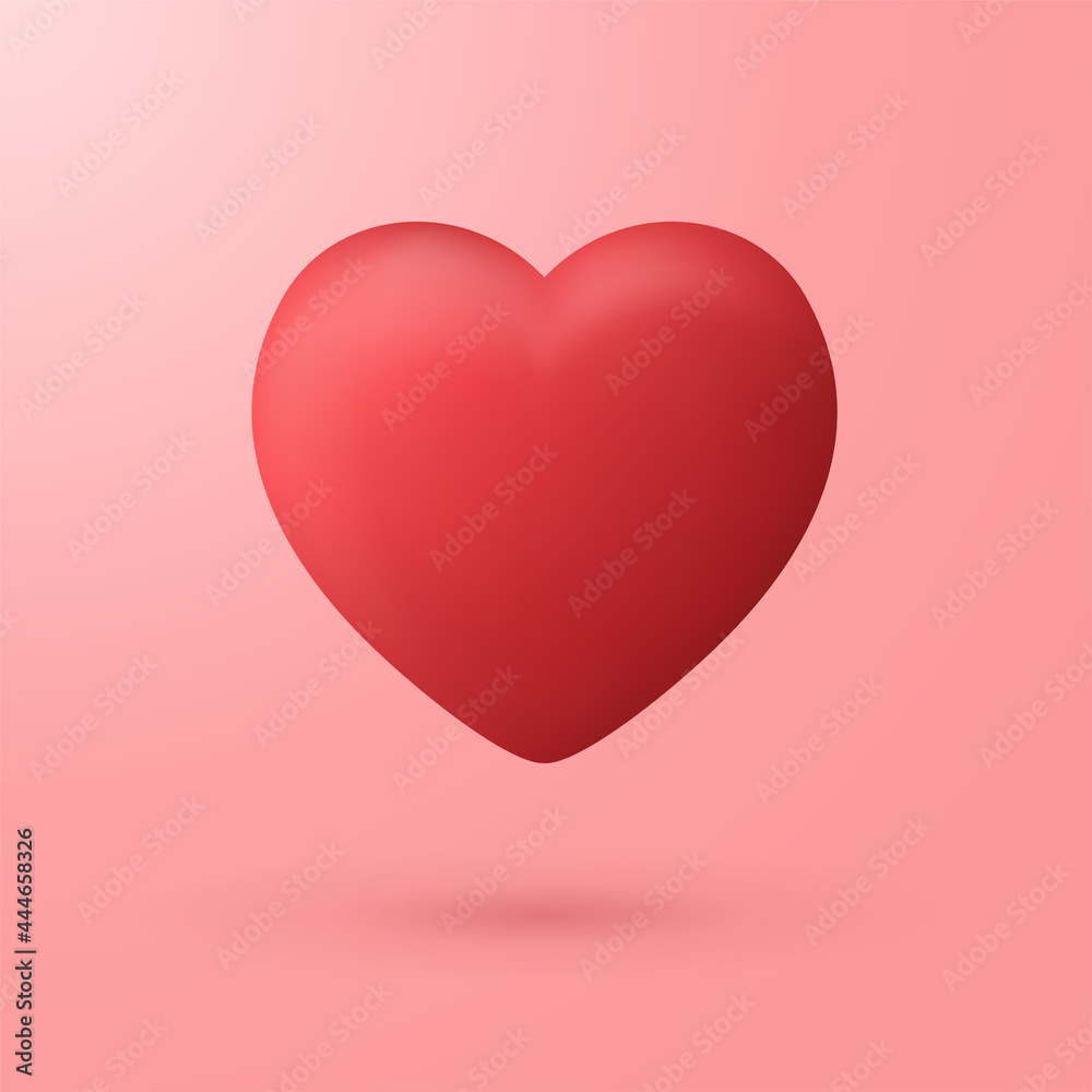 Realistic red heart vector illustrations.