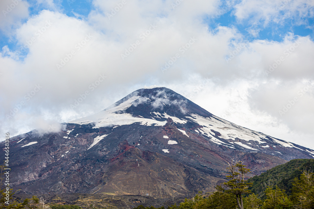 View to Villarrica Volcano, Pucon, Chile.