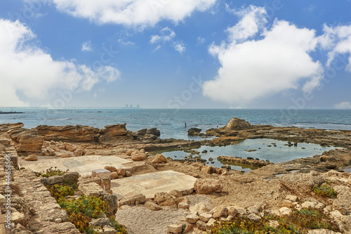 View of the Mediterranean Sea in the seaside national park of Caesarea