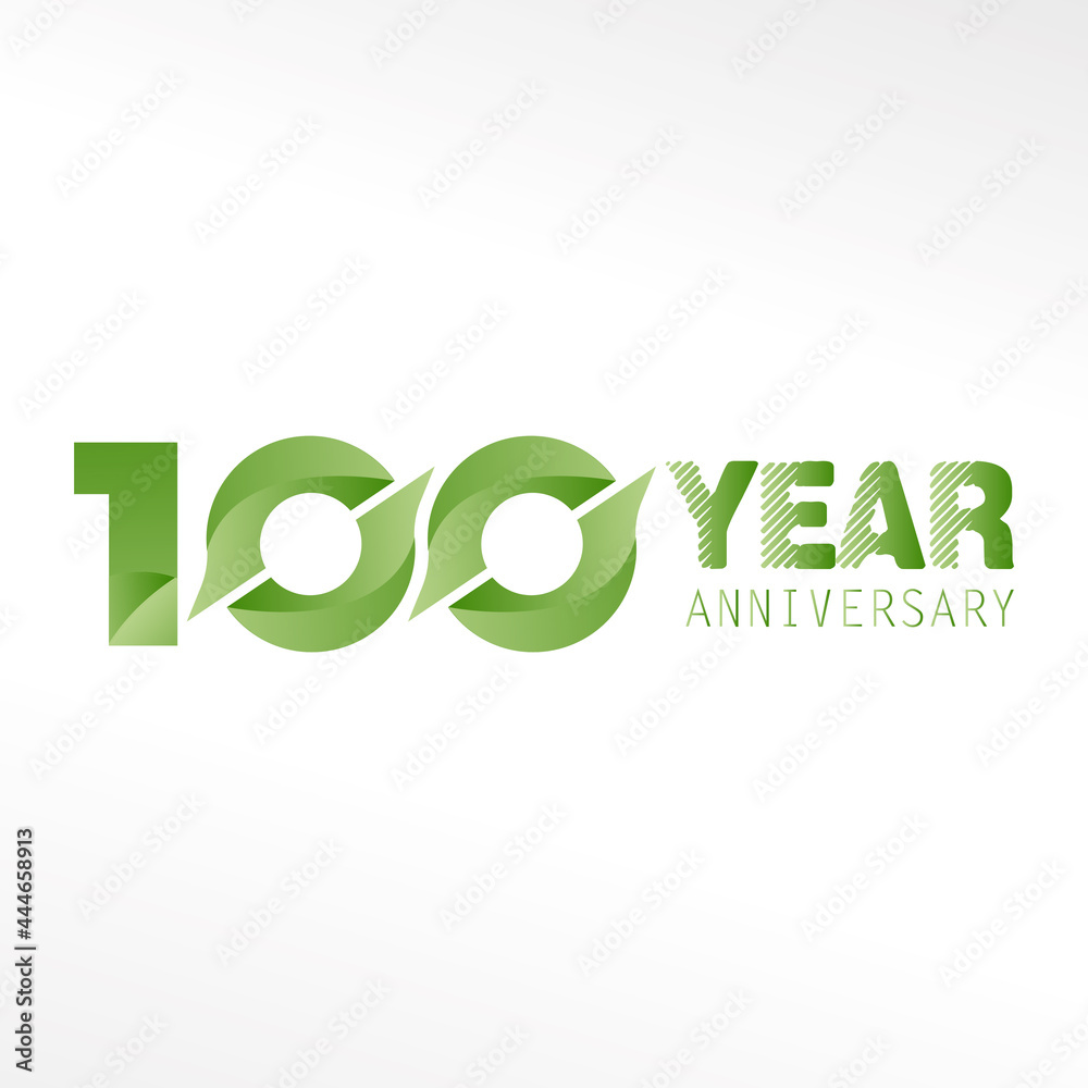 Naklejka premium 100 Year Anniversary Logo Vector Template Design Illustration White Color