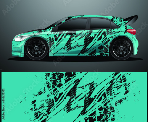 Rally car decal graphic wrap vector, abstract background