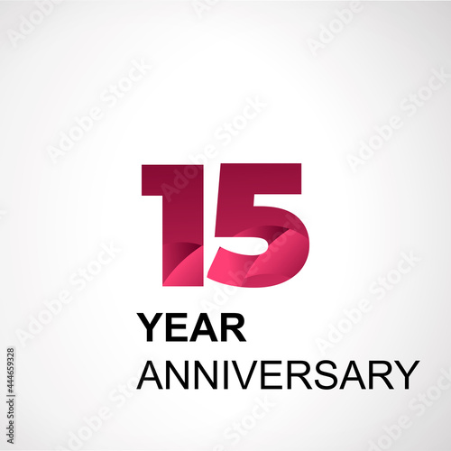 15 Year Anniversary Logo Vector Template Design Illustration