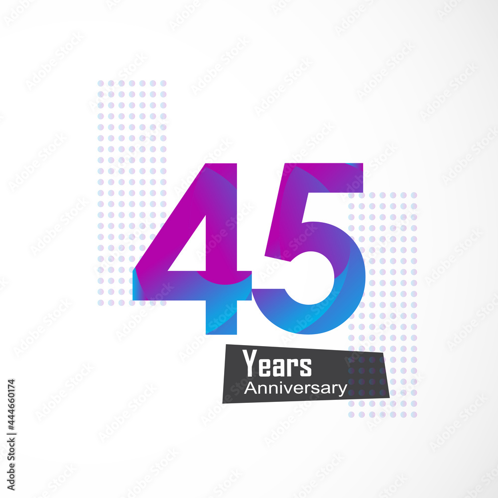 45 Year Anniversary Logo Vector Template Design Illustration 45 Year Anniversary Logo Vector Template Design Illustration