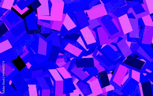 Dark Pink, Blue vector backdrop with hexagons.