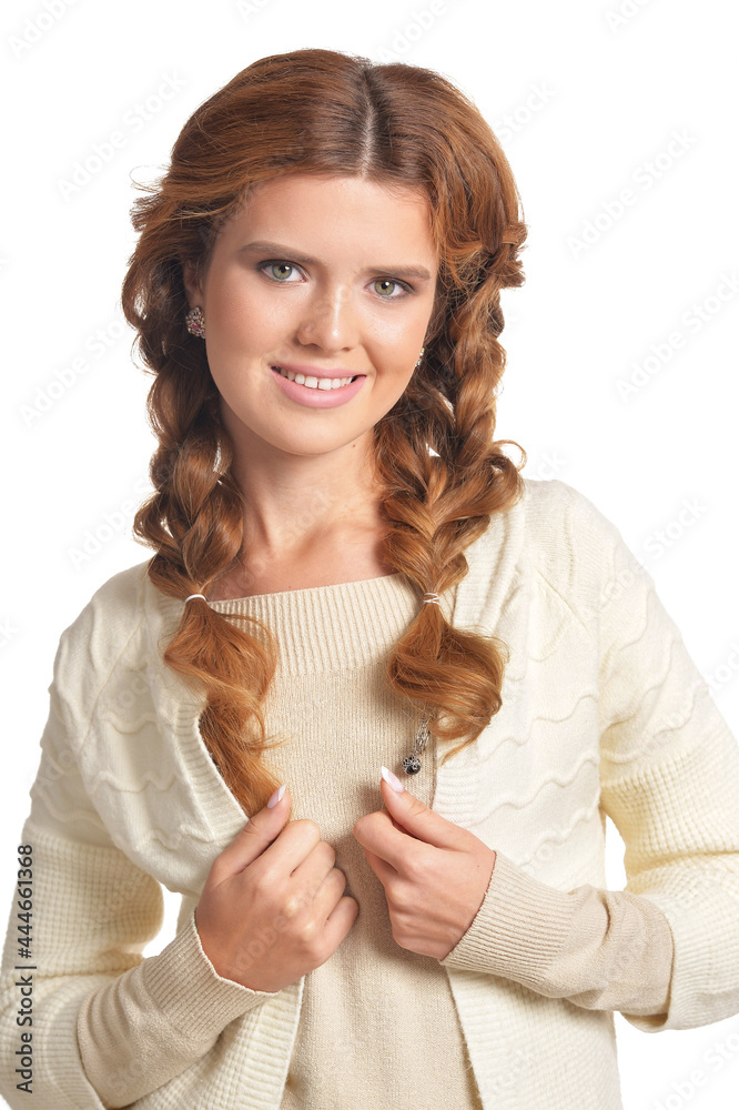 Close up portrait of beautiful woman posing isolated Close up portrait of beautiful woman posing isolated