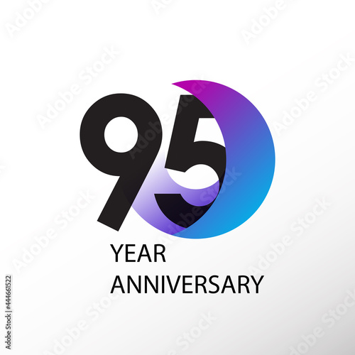 95 Year Anniversary Logo Vector Template Design Illustration