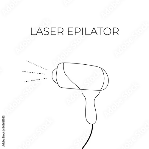 Outline laser epilator icon. Vector illustration isolated on white background