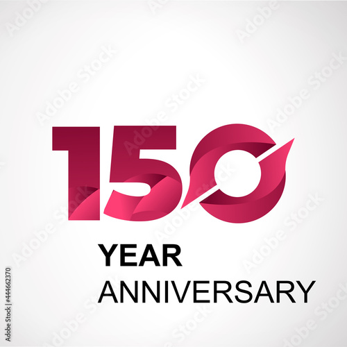 150 Year Anniversary Logo Vector Template Design Illustration