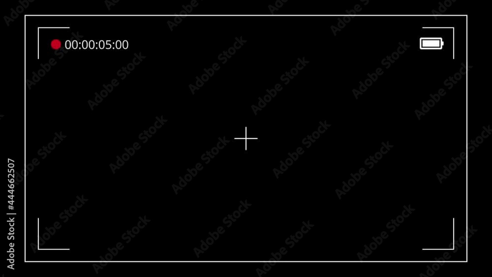 Chroma Key and black screen background. Video camera recording time