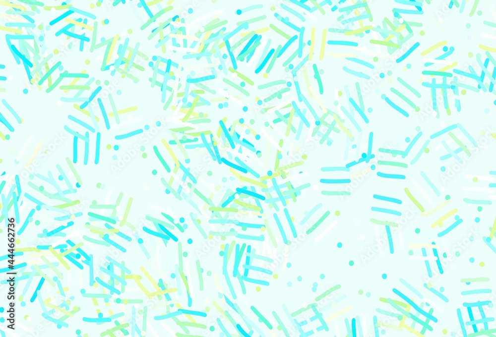 Light Blue, Green vector pattern with sharp lines, dots.