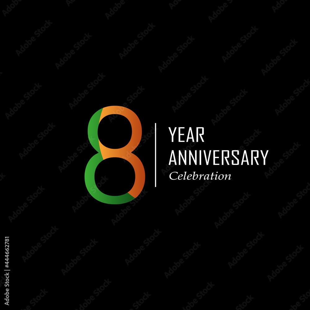8 Year Anniversary Celebration Vector Template Design Illustration 8 Year Anniversary Celebration Vector Template Design Illustration