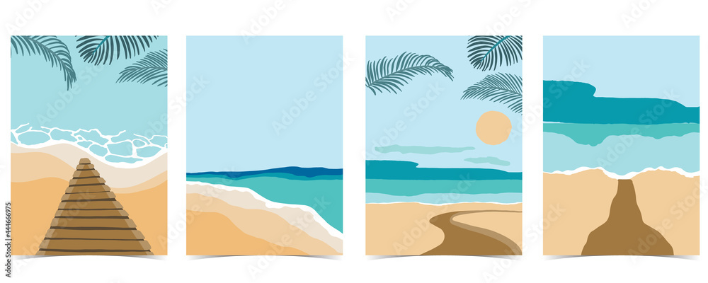 Beach postcard with sun,sea and sky in the daytime