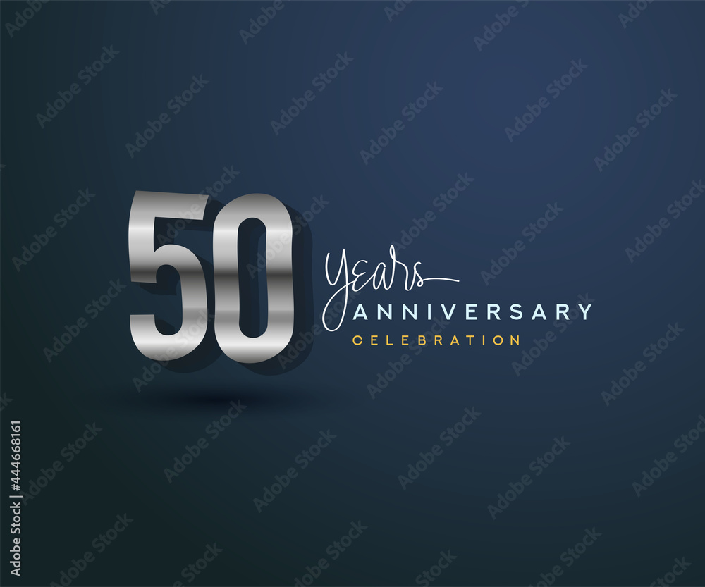 50th years anniversary celebration design with bold number shape silver color for special celebration event. 50th years anniversary celebration design with bold number shape silver color for special celebration event.