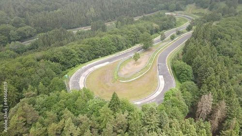 Motorsports circuit a Race track in the german Eifel on a cloudy day. photo