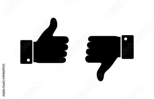 Like and dislike icon vector. Thumbs up and thumbs down icon vector. Hand like and dislike