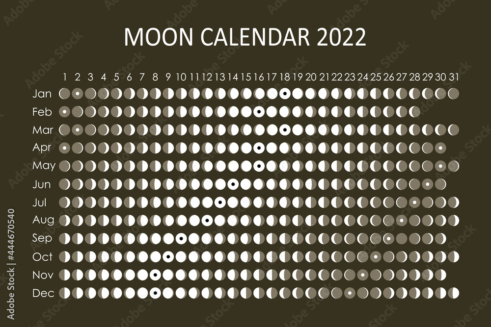 2022 Pearl White Many Moons Calendar main image 1